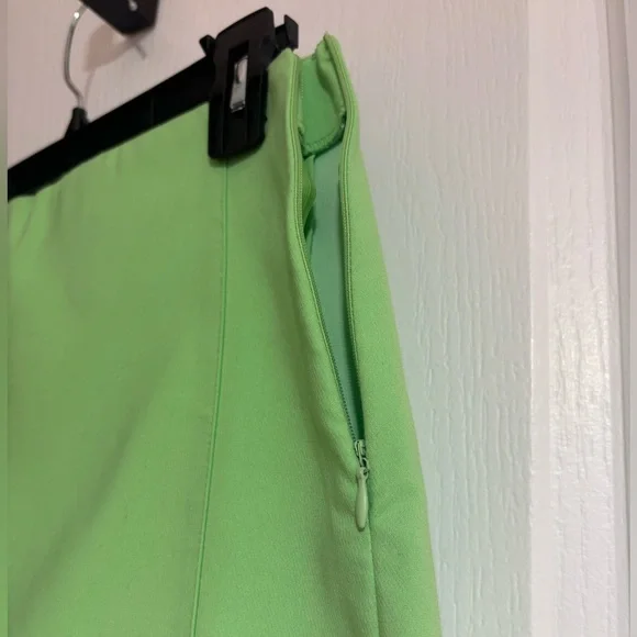 Zara Mini Green Cotton Blend Side Zipper Closure Spring Summer Skort Size XS - Picture 3 of 8
